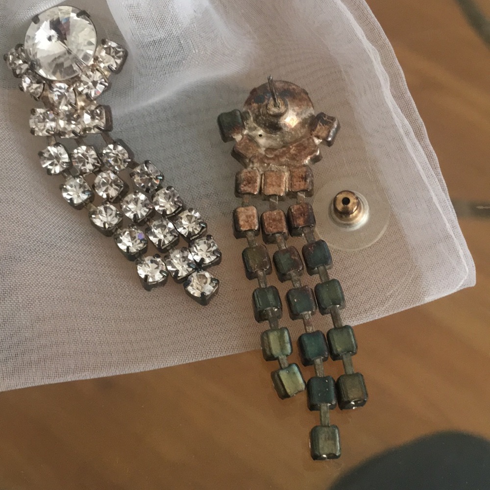Crystal Dangle Pierced Earrings - Picture 4 of 4